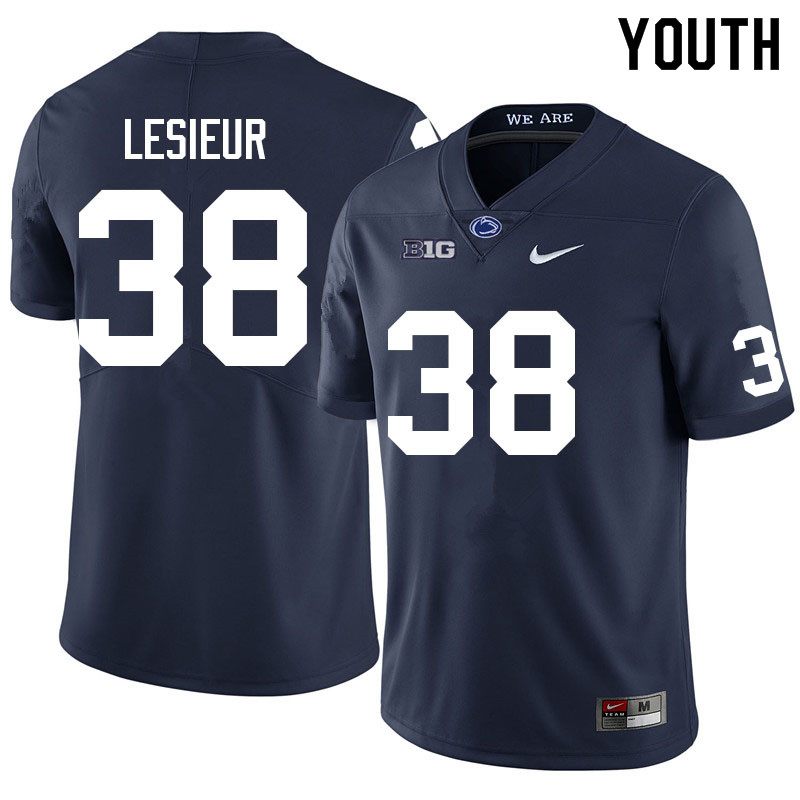 Youth #38 Frederik Lesieur Penn State Nittany Lions College Football Jerseys Sale-Navy - Click Image to Close